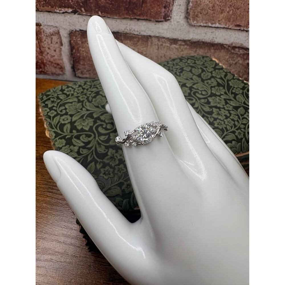 1 CTW Whimsical Twisted Band Moissanite Ring 925 Sterling Silver